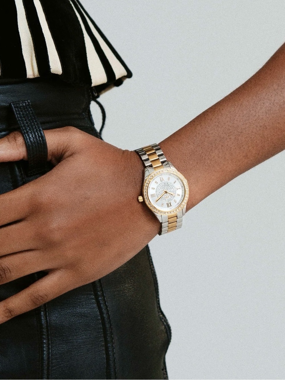 JBW Two Tone Rhinestone Watch